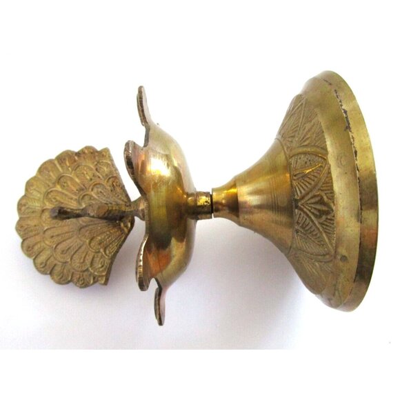 Vintage Brass Peacock Bird Shape Religious Wick Oil Lamp - Diya Aarti Home Décor - Picture 12 of 16